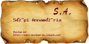 Sápi Annamária névjegykártya